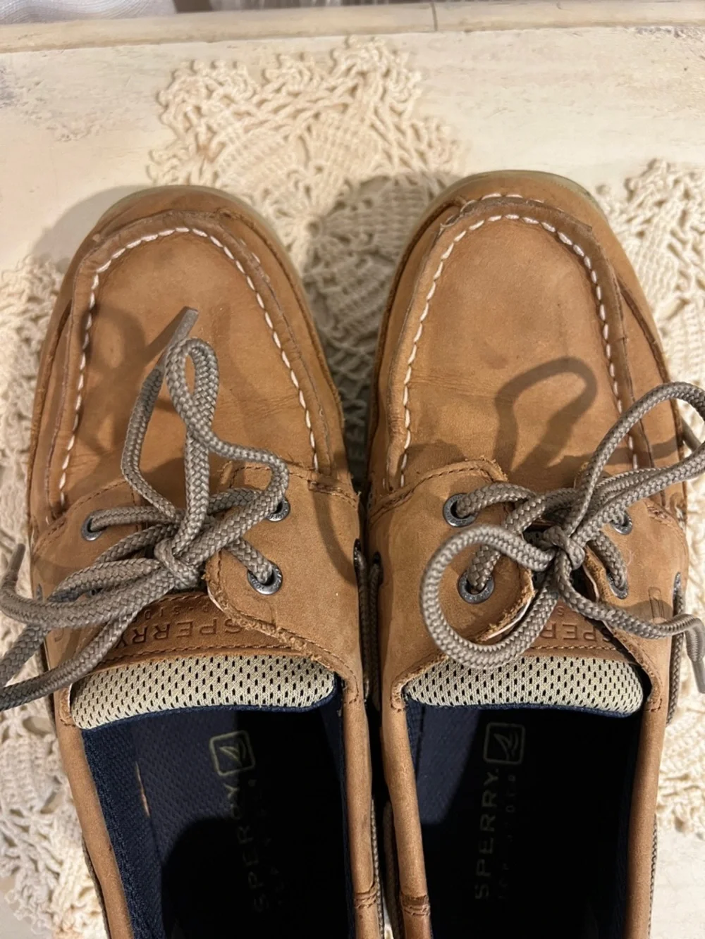Sperry Top-Sider Leather Boat Shoes Tan Brown Lace Up Women’s Size 6 - Picture 10 of 11